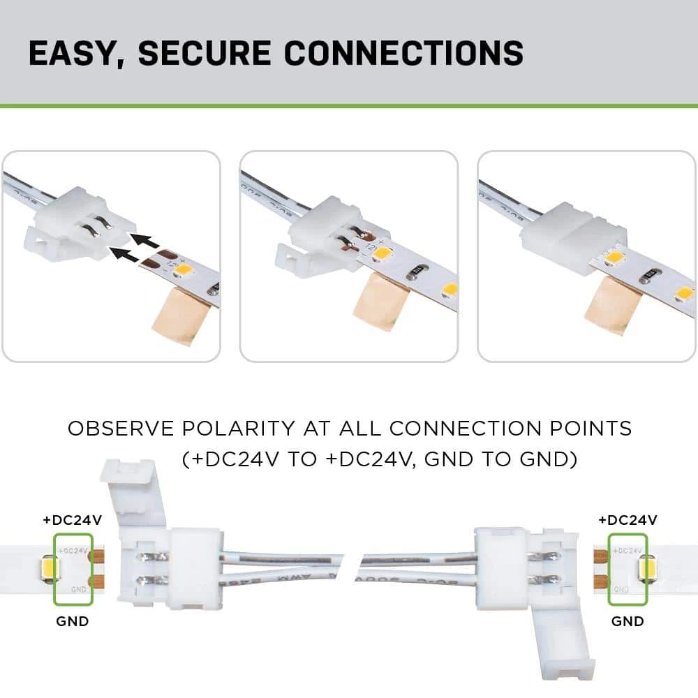 6 in. White Connector Cord LED Strip Light Connector Pack (4 x 6 in. Snap Connectors, 4 Wire Mounting Clips) by Commercial Electric 8 6 in. White Connector Cord LED Strip Light Connector Pack (4 x 6 in. Snap Connectors, 4 Wire Mounting Clips) by Commercial Electric - Image 6