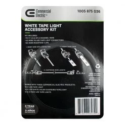 13 ft. White Connector Cord LED Strip Light Accessory Pack (4 Wire-to-Tape Connectors, 6 Wire Mounting Clips) by Commercial Electric -OCTO LIGHTS Shop commercial electric under cabinet lighting accessories c560110 44 1000