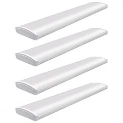 4 ft. High Output 5200 Lumens Integrated LED White Wraparound Light 4000K Bright White 120-277V Energy Star (4-Pack) by Commercial Electric