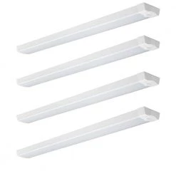 4 ft. 3600 Lumens Integrated LED White Low Profile Wraparound Light with PIR Motion Sensor, 4000K Bright White (4-Pack) by Commercial Electric