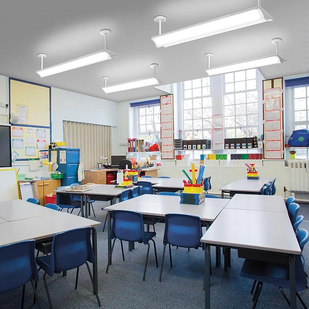 4 ft. 5000 Lumens Direct Indirect Commercial Integrated LED White Wraparound Light with Uplight Feature 4000K (4-Pack) by Commercial Electric 11 4 ft. 5000 Lumens Direct Indirect Commercial Integrated LED White Wraparound Light with Uplight Feature 4000K (4-Pack) by Commercial Electric - Image 9