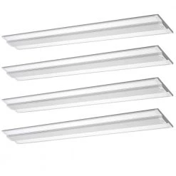 Ultra Low Profile 4 ft. 3200 Lumens Integrated LED Dimmable White Wraparound Light 4000K (4-Pack) by Commercial Electric