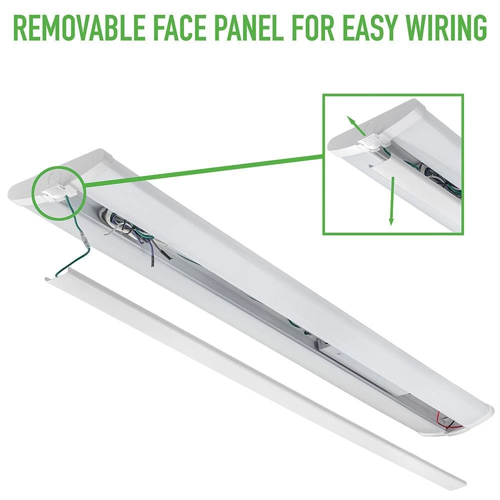 Ultra Low Profile 4 ft. High Output 5500 Lumens Integrated LED Dimmable White Wraparound Light 4000K Bright White by Commercial Electric 6 Ultra Low Profile 4 ft. High Output 5500 Lumens Integrated LED Dimmable White Wraparound Light 4000K Bright White by Commercial Electric - Image 4
