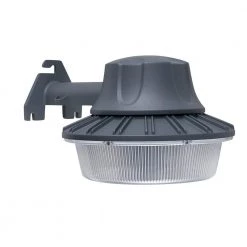 46-Watt Gray Outdoor Integrated LED Area Light Wall/Pole Mountable with Dusk to Dawn Control by Commercial Electric
