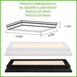 Low Profile 9 in. Matte Black Square LED Flush Mount with Night Light Feature J-Box Compatible Dimmable 900 Lumens by Commercial Electric -OCTO LIGHTS Shop matte black commercial electric flush mount lights 564151120 c3 1000