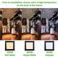 Low Profile 5 in. Matte Black Square LED Flush Mount with Night Light Feature J-Box Compatible Dimmable 500 Lumens by Commercial Electric -OCTO LIGHTS Shop matte black commercial electric flush mount lights 564161120 40 1000