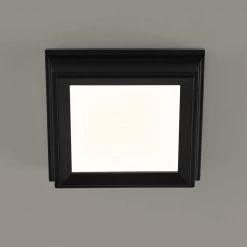 Low Profile 5 in. Matte Black Square LED Flush Mount with Night Light Feature J-Box Compatible Dimmable 500 Lumens by Commercial Electric -OCTO LIGHTS Shop matte black commercial electric flush mount lights 564161120 44 1000
