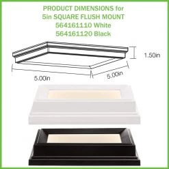Low Profile 5 in. Matte Black Square LED Flush Mount with Night Light Feature J-Box Compatible Dimmable 500 Lumens by Commercial Electric -OCTO LIGHTS Shop matte black commercial electric flush mount lights 564161120 4f 1000