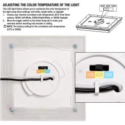 Low Profile 5 in. Matte Black Square LED Flush Mount with Night Light Feature J-Box Compatible Dimmable 500 Lumens by Commercial Electric -OCTO LIGHTS Shop matte black commercial electric flush mount lights 564161120 a0 1000
