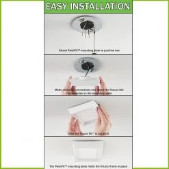 Low Profile 5 in. Matte Black Square LED Flush Mount with Night Light Feature J-Box Compatible Dimmable 500 Lumens by Commercial Electric -OCTO LIGHTS Shop matte black commercial electric flush mount lights 564161120 c3 1000