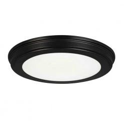 13 in. Matte Black Selectable LED Flush Mount by Commercial Electric