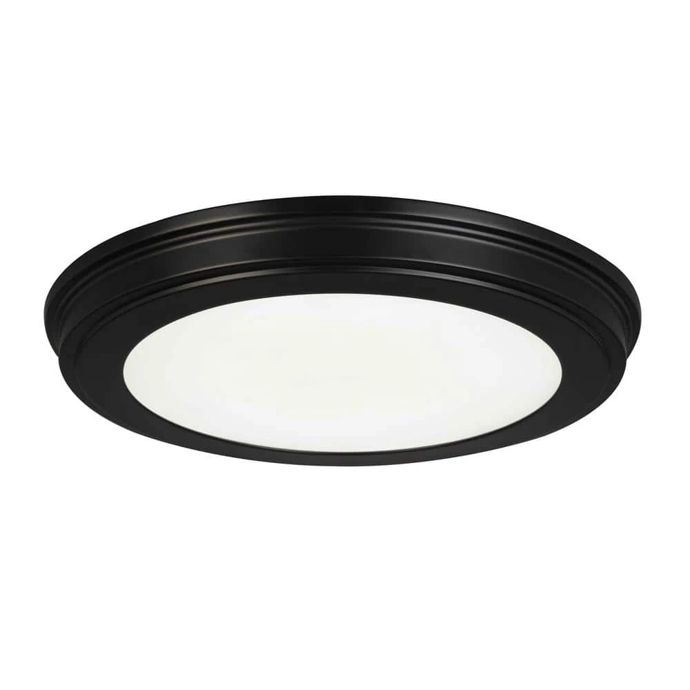 13 in. Matte Black Selectable LED Flush Mount by Commercial Electric 3 13 in. Matte Black Selectable LED Flush Mount by Commercial Electric