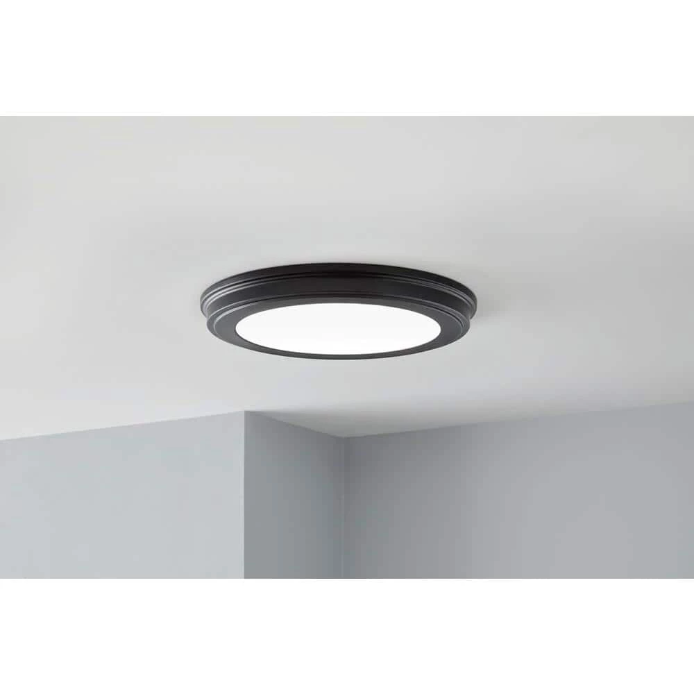 13 in. Matte Black Selectable LED Flush Mount by Commercial Electric 4 13 in. Matte Black Selectable LED Flush Mount by Commercial Electric - Image 2