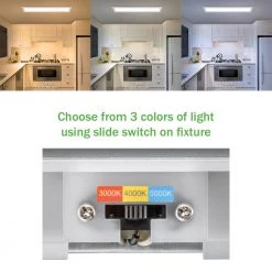 48 in. x 10 in. Low Profile Matte White Color Selectable LED Flush Mount Ceiling Light w/Night Light Feature Dimmable by Commercial Electric -OCTO LIGHTS Shop matte white 4x10 commercial electric flush mount lights 56703112 40 1000