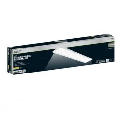 48 in. x 10 in. Low Profile Matte White Color Selectable LED Flush Mount Ceiling Light w/Night Light Feature Dimmable by Commercial Electric -OCTO LIGHTS Shop matte white 4x10 commercial electric flush mount lights 56703112 44 1000