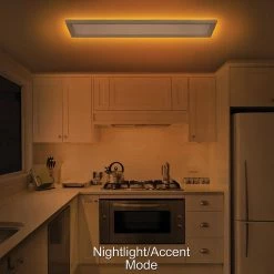 48 in. x 10 in. Low Profile Matte White Color Selectable LED Flush Mount Ceiling Light w/Night Light Feature Dimmable by Commercial Electric -OCTO LIGHTS Shop matte white 4x10 commercial electric flush mount lights 56703112 4f 1000