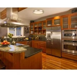 7 in. Round Nickel LED Flush Mount (4-Pack) by Commercial Electric -OCTO LIGHTS Shop nickel commercial electric flush mount lights nd01agr1 d3081 31 1000