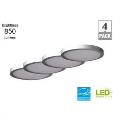 7 in. Round Nickel LED Flush Mount (4-Pack) by Commercial Electric -OCTO LIGHTS Shop nickel commercial electric flush mount lights nd01agr1 d3081 44 1000