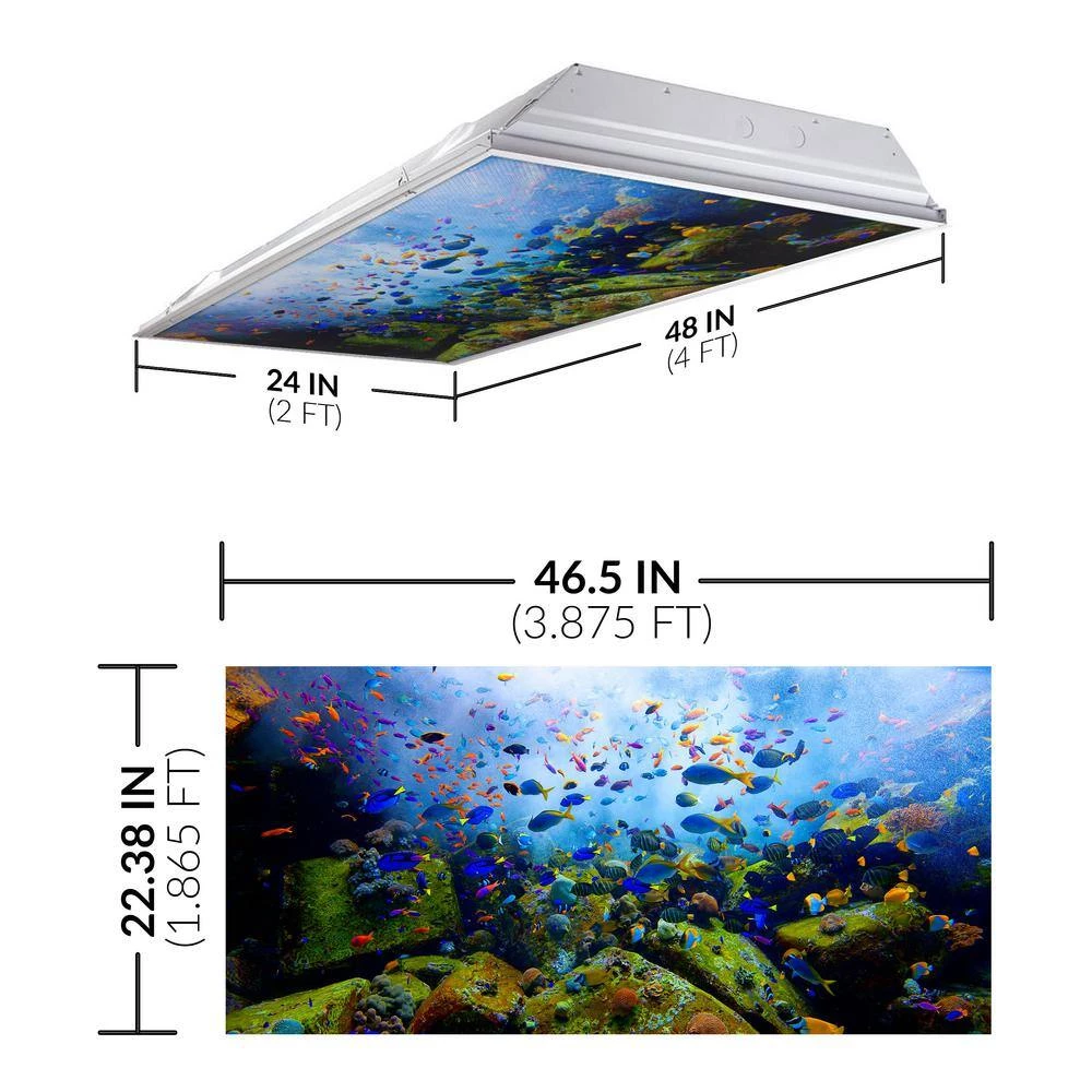 Ocean 001 2 ft. x 4 ft. Flexible Decorative Light Diffuser Panels Ocean for Classrooms and Offices by OCTO LIGHTS 4 Ocean 001 2 ft. x 4 ft. Flexible Decorative Light Diffuser Panels Ocean for Classrooms and Offices by OCTO LIGHTS - Image 2