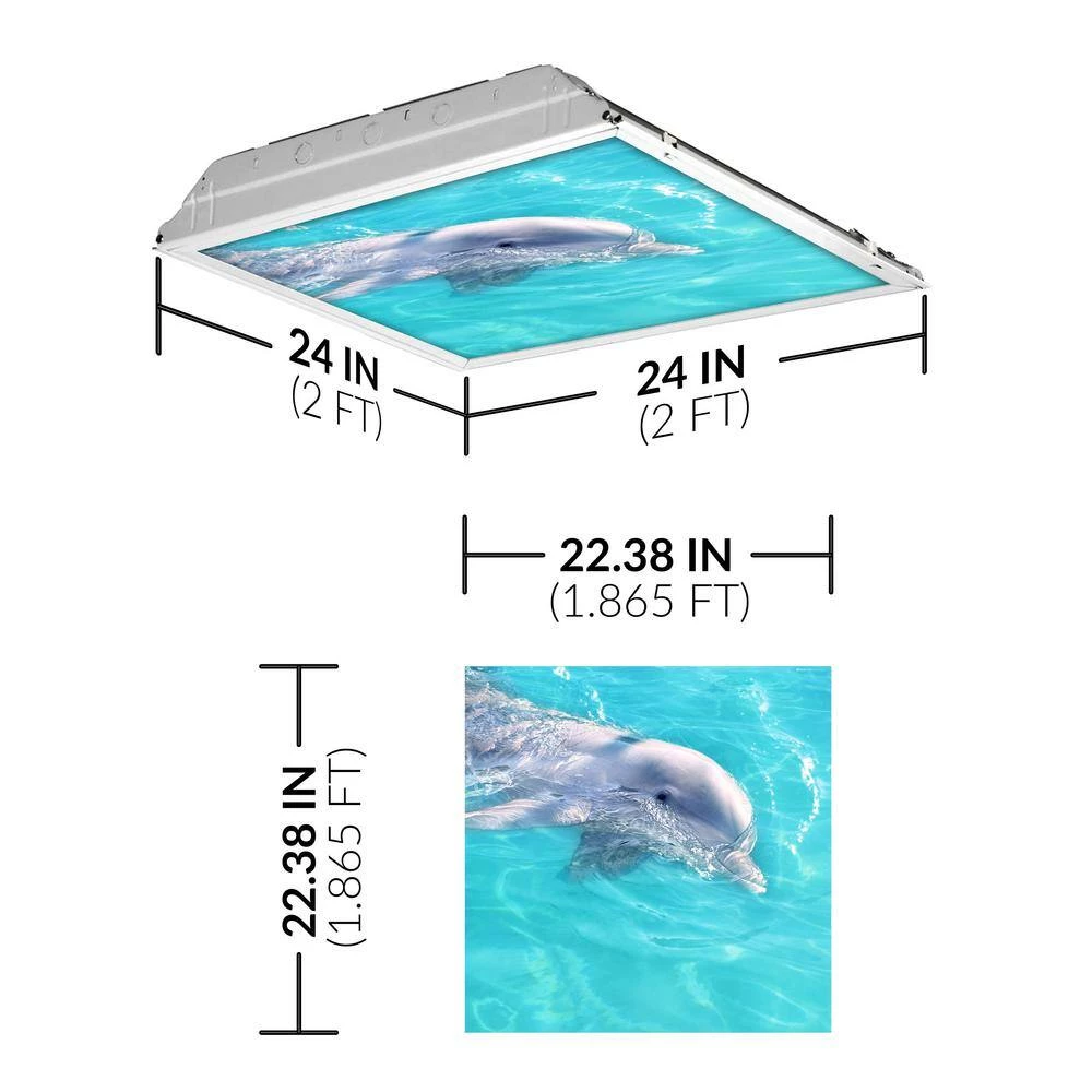 Ocean 002 2 ft. x 2 ft. Flexible Decorative Light Diffuser Panels Ocean for Classrooms and Offices by OCTO LIGHTS 4 Ocean 002 2 ft. x 2 ft. Flexible Decorative Light Diffuser Panels Ocean for Classrooms and Offices by OCTO LIGHTS - Image 2