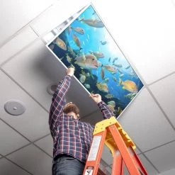 Ocean 004 2 ft. x 2 ft. Flexible Decorative Light Diffuser Panels Ocean for Classrooms and Offices by OCTO LIGHTS -OCTO LIGHTS Shop octo lights ceiling light parts oce 004 2x2 44 1000