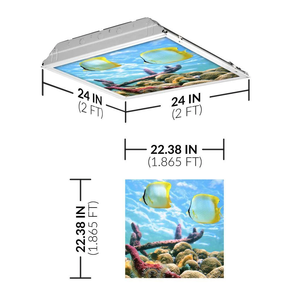 Ocean 006 2 ft. x 2 ft. Flexible Decorative Light Diffuser Panels Ocean for Classrooms and Offices by OCTO LIGHTS 4 Ocean 006 2 ft. x 2 ft. Flexible Decorative Light Diffuser Panels Ocean for Classrooms and Offices by OCTO LIGHTS - Image 2