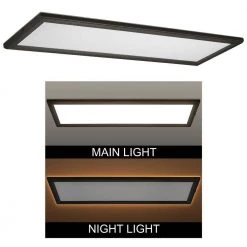 48 in. x 15 in. Low Profile Oil Rubbed Bronze Color Selectable LED Flush Mount Ceiling Light w/Night Light Feature by Commercial Electric