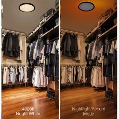 Low Profile 15 in. Round Crackle Lens Oil Rubbed Bronze LED Flush Mount with Night Light Feature by Commercial Electric -OCTO LIGHTS Shop oil rubbed bronze commercial electric flush mount lights 564141110 1f 1000