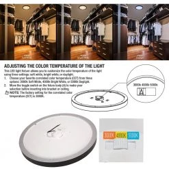 Low Profile 15 in. Round Crackle Lens Oil Rubbed Bronze LED Flush Mount with Night Light Feature (4-Pack) by Commercial Electric -OCTO LIGHTS Shop oil rubbed bronze commercial electric flush mount lights 564141110 4pk 66 1000