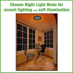 Low Profile 15 in. Round Crackle Lens Oil Rubbed Bronze LED Flush Mount with Night Light Feature by Commercial Electric -OCTO LIGHTS Shop oil rubbed bronze commercial electric flush mount lights 564141110 a0 1000