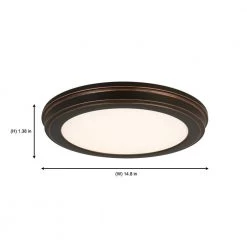 15 in. Oil-Rubbed Bronze LED Ceiling Flush Mount with White Acrylic Shade (2-Pack) by Commercial Electric -OCTO LIGHTS Shop oil rubbed bronze commercial electric flush mount lights jju3011ll 2 2pk orb c3 1000