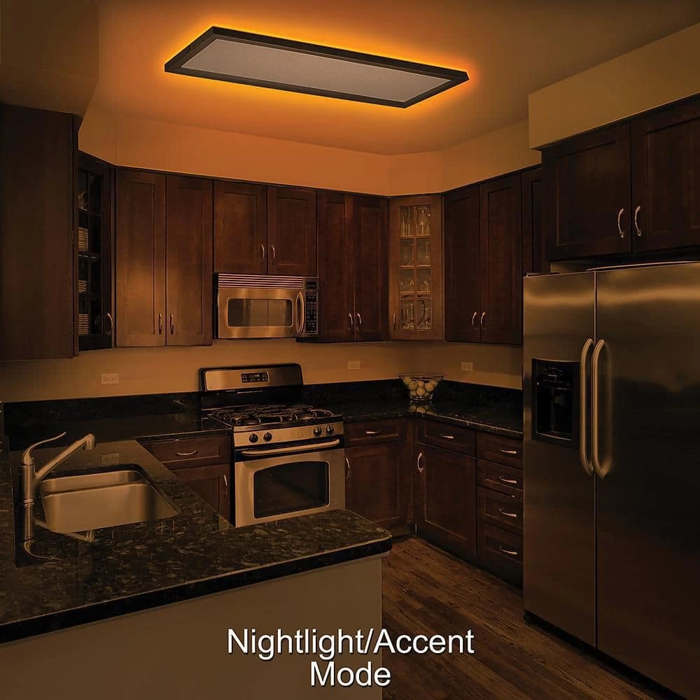 48 in. x 15 in. Low Profile Oil Rubbed Bronze Color Selectable LED Flush Mount Light w/Night Light Feature Crackle Lens by Commercial Electric 10 48 in. x 15 in. Low Profile Oil Rubbed Bronze Color Selectable LED Flush Mount Light w/Night Light Feature Crackle Lens by Commercial Electric - Image 8
