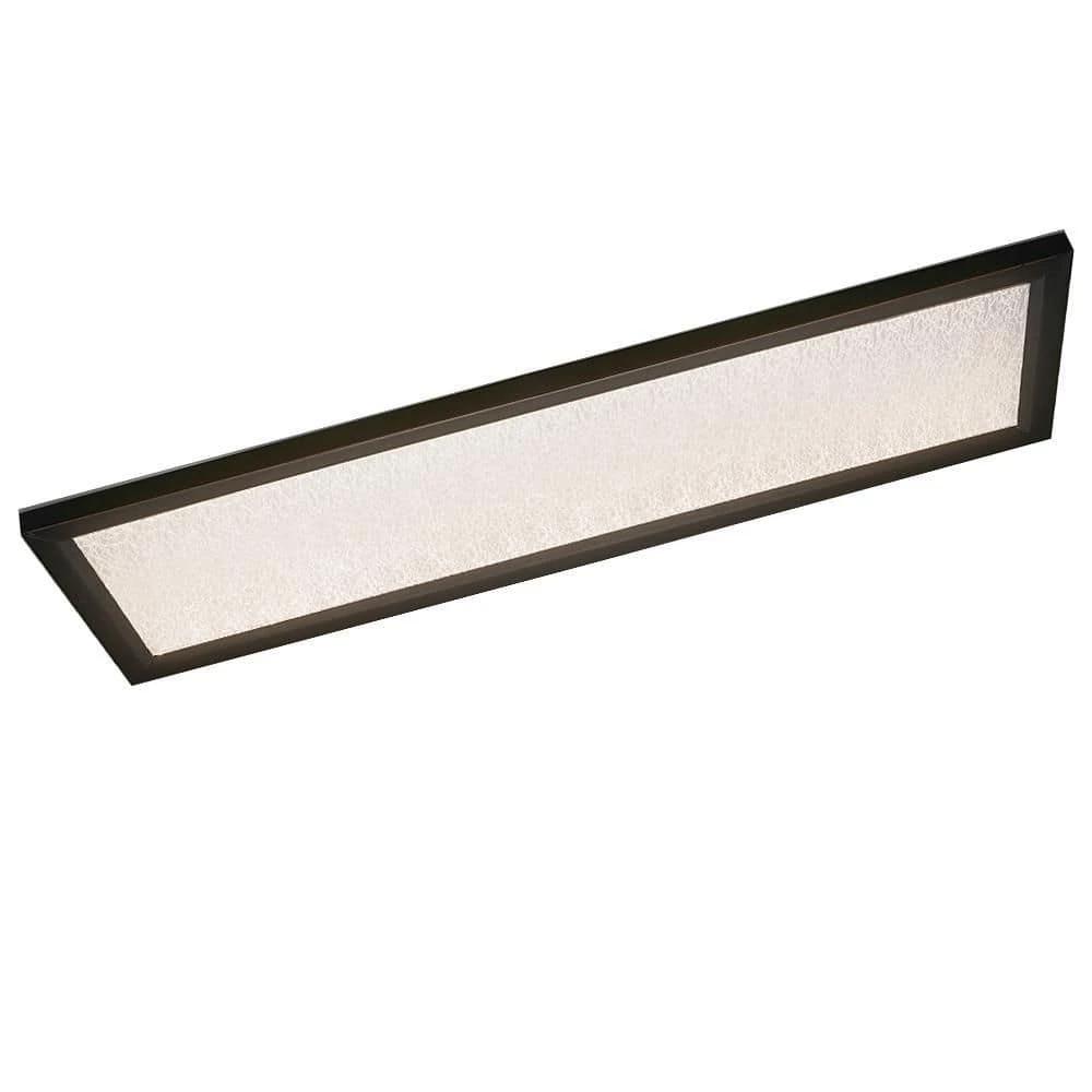 48 in. x 15 in. Low Profile Oil Rubbed Bronze Color Selectable LED Flush Mount Light w/Night Light Feature Crackle Lens by Commercial Electric 4 48 in. x 15 in. Low Profile Oil Rubbed Bronze Color Selectable LED Flush Mount Light w/Night Light Feature Crackle Lens by Commercial Electric - Image 2