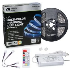 16 ft. LED White and RGB Tape Light Kit- Under Cabinet Light by Commercial Electric