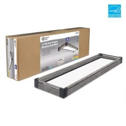 Sebastian 48 in. x 13 in. Farmhouse Gray with Black CCT Selectable LED Flush Mount Ceiling Light 4000 Dimmable Lumens by Commercial Electric -OCTO LIGHTS Shop rustic gray commercial electric flush mount lights fp1236dgr48lf4h fa 1000