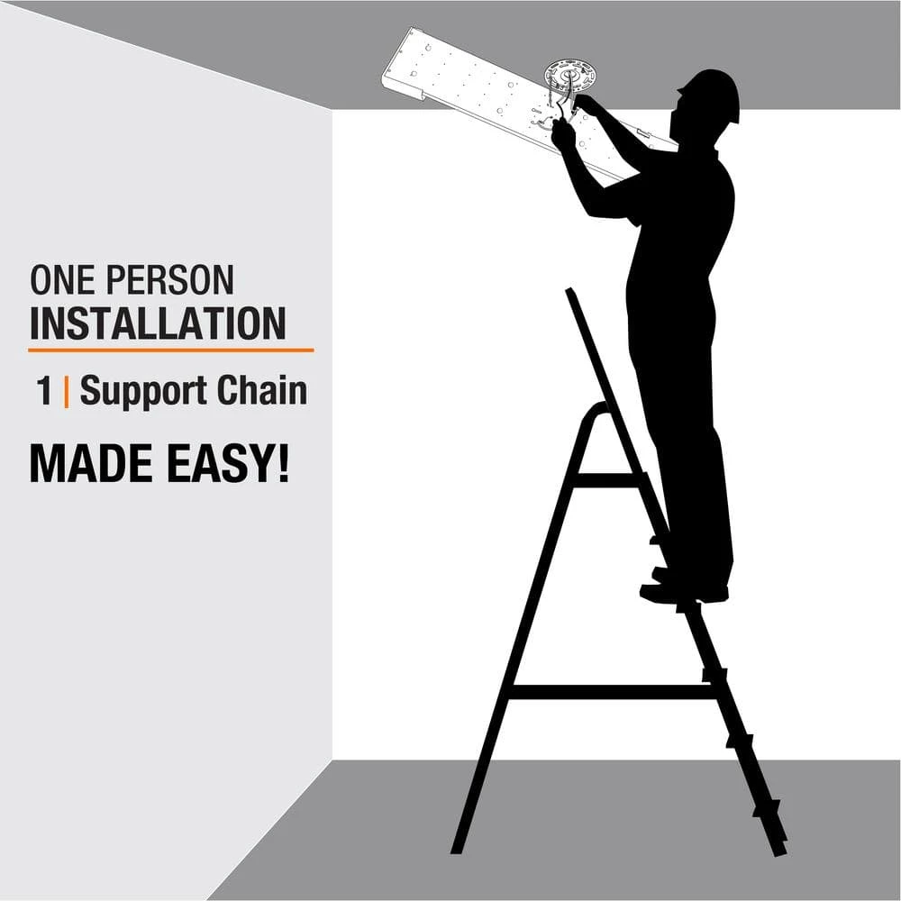 Mesha 48 in. x 10 in. Satin Nickel CCT Selectable LED Flush Mount Ceiling Light 4000 Dimmable Lumens by Commercial Electric 7 Mesha 48 in. x 10 in. Satin Nickel CCT Selectable LED Flush Mount Ceiling Light 4000 Dimmable Lumens by Commercial Electric - Image 5