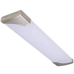 Mesha 48 in. x 10 in. Satin Nickel CCT Selectable LED Flush Mount Ceiling Light 4000 Dimmable Lumens by Commercial Electric