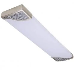 Victoria 48 in. x 10 in. Satin Nickel and Slate Gray CCT Selectable LED Flush Mount Ceiling Light 4000 Dimmable Lumens by Commercial Electric