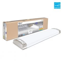 Moroccan 48 in. x 10 in. Satin Nickel CCT Selectable LED Flush Mount Ceiling Light 4000 Dimmable Lumens by Commercial Electric -OCTO LIGHTS Shop satin nickel commercial electric flush mount lights lf1239nk748lfch fa 1000