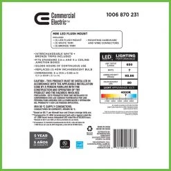5 in. Mini Closet Light LED Flush Mount with White and Bronze Trims Fits 3.5 in. 4 in. Junction Boxes 7-Watts 650 Lumens by Commercial Electric 20 5 in. Mini Closet Light LED Flush Mount with White and Bronze Trims Fits 3.5 in. 4 in. Junction Boxes 7-Watts 650 Lumens by Commercial Electric -OCTO LIGHTS Shop white and bronze commercial electric flush mount lights 564361410 1f 1000