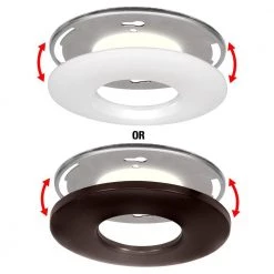 5 in. Mini Closet Light LED Flush Mount with White and Bronze Trims Fits 3.5 in. 4 in. Junction Boxes 7-Watts 650 Lumens by Commercial Electric