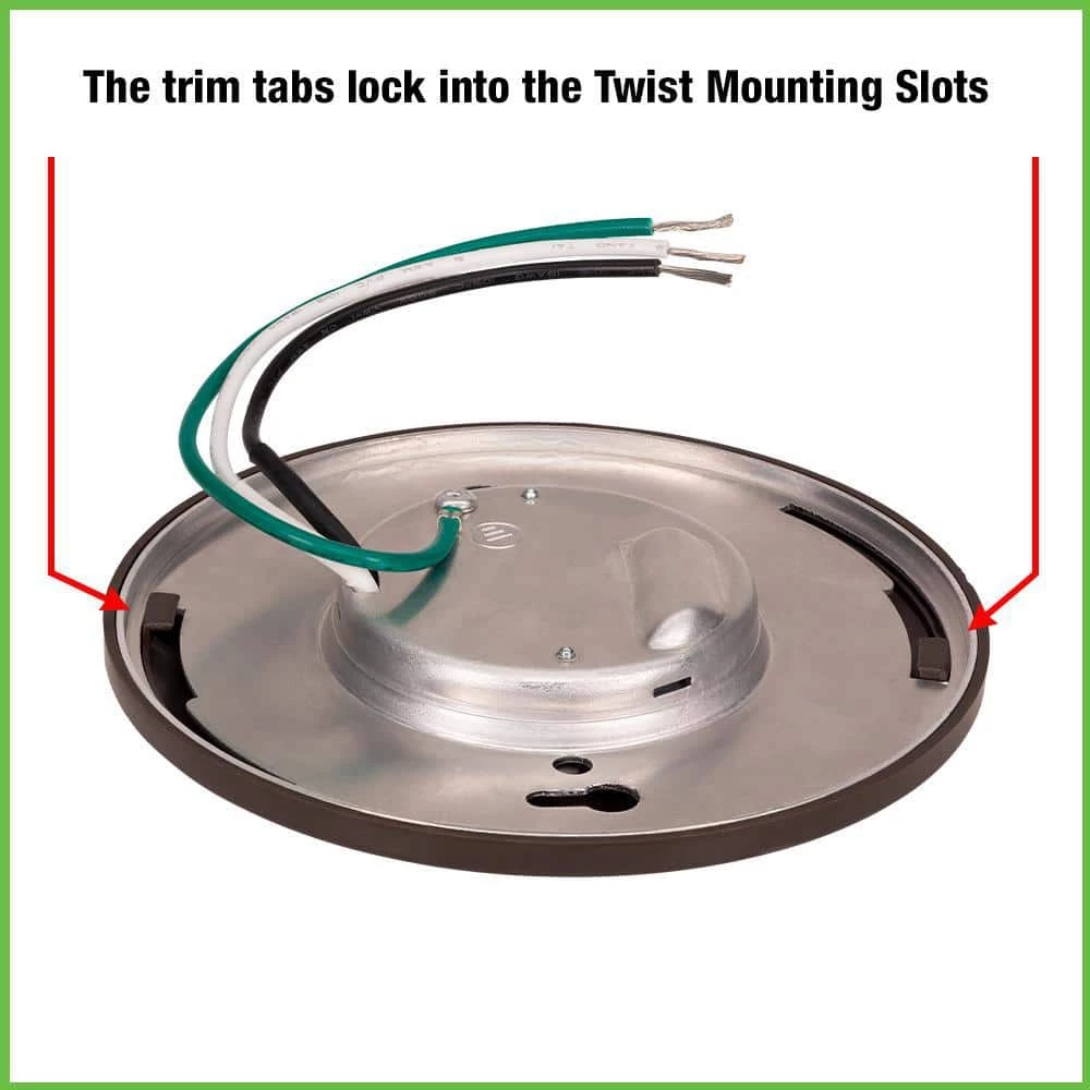 5 in. Mini Closet Light LED Flush Mount with White and Bronze Trims Fits 3.5 in. 4 in. Junction Boxes 7-Watts 650 Lumens by Commercial Electric 8 5 in. Mini Closet Light LED Flush Mount with White and Bronze Trims Fits 3.5 in. 4 in. Junction Boxes 7-Watts 650 Lumens by Commercial Electric - Image 6