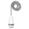 12 in. White and Chrome Wooden Cone Pull Chain for Ceiling Fan and Lights by Commercial Electric -OCTO LIGHTS Shop white and chrome commercial electric ceiling fan pull chains 82395 64 1000