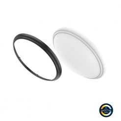 12 in. White and Matte Black Selectable LED Flush Mount with Interchangeable Trim by Commercial Electric