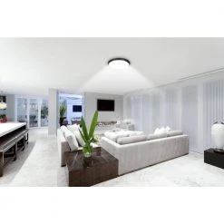 14 in. White and Matte Black Selectable LED Flush Mount with Interchangeable Trim by Commercial Electric 13 14 in. White and Matte Black Selectable LED Flush Mount with Interchangeable Trim by Commercial Electric -OCTO LIGHTS Shop white and matte black commercial electric flush mount lights ca8aa022fr125wb 31 1000