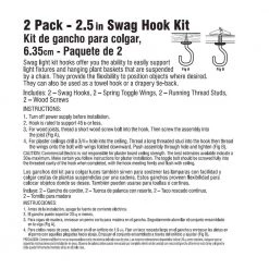 2-1/5 in. White Modern Swag Hooks for Ceiling Light Fixtures (2-Pack) by Commercial Electric -OCTO LIGHTS Shop white commercial electric ceiling light parts 804924 4f 1000