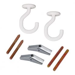 2-1/5 in. White Modern Swag Hooks for Ceiling Light Fixtures (2-Pack) by Commercial Electric