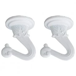 1-1/2 in. White Decorative Swag Hook for Ceiling Light Fixtures (2-Pack) by Commercial Electric