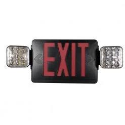 Combo 14-Watt with NICAD 9.6-Volt Battery Integrated LED Black Exit Sign and Emergency Light by Commercial Electric