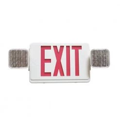 Combo 2.4-Watt Equivalent Integrated LED Gray Remote Head Capable Exit Sign and Emergency Light with 9.6-Volt Battery by Commercial Electric